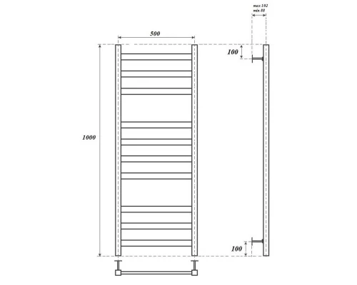 Полотенцесушитель водяной Point Меркурий PN83150 П10 500x1000, хром