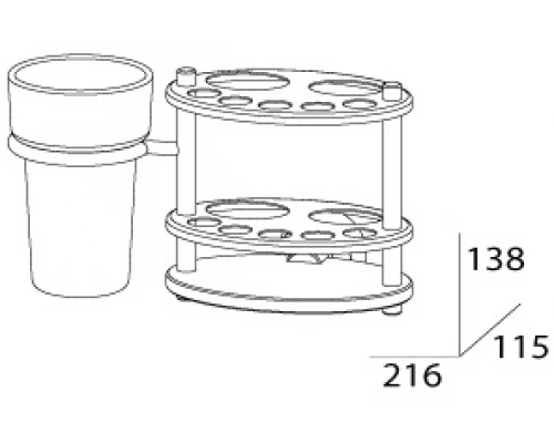 Держатель FBS Vizovice VIZ 061 для зубных щеток со стаканом хром