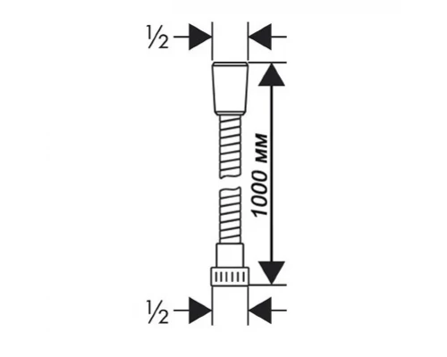 Душевой шланг металлический для гигиенического душа 1 метр GROHE 28140.000.01 хром