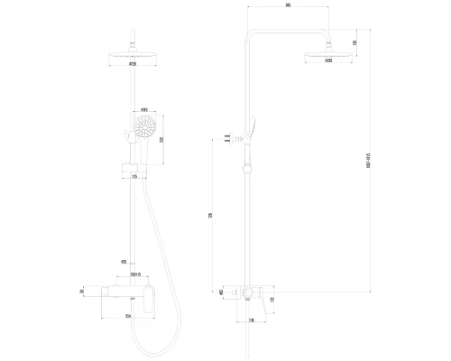 Смеситель Lemark Bronx LM3760BL для душа с регулируемой высотой штанги
