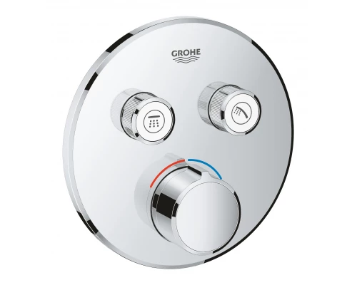 Внешняя часть смесителя для ванны и душа GROHE SmartControl круглая, на 2 потребителя, хром (29145000)