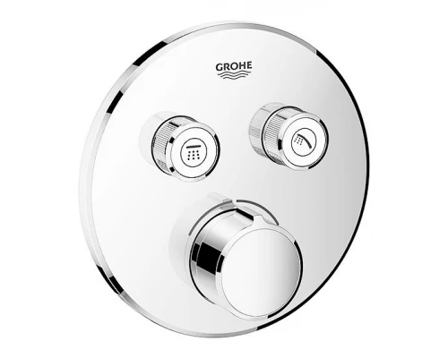 Внешняя часть смесителя для ванны и душа GROHE SmartControl круглая, на 2 потребителя, хром (29145000)