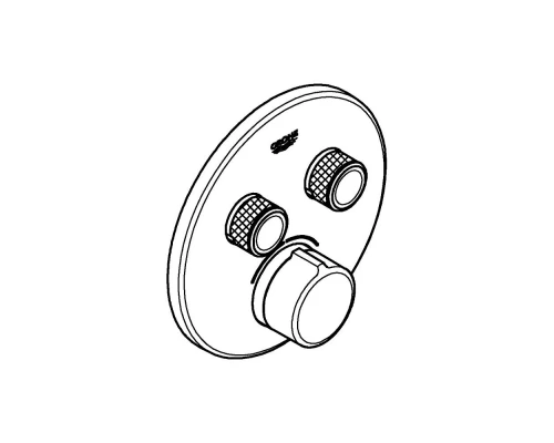 Внешняя часть смесителя для ванны и душа GROHE SmartControl круглая, на 2 потребителя, хром (29145000)