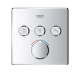 Внешняя часть смесителя для ванны и душа GROHE SmartControl квадратная, на 3 потребителя, хром (29149000)