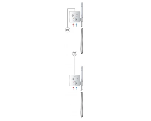Внешняя часть термостата для ванны и душа GROHE Grohtherm SmartControl на 2 потребителя, круглая, с держателем ручного душа, хром (29120000)