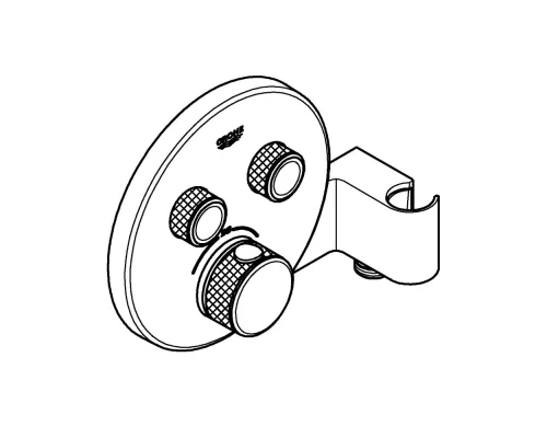 Внешняя часть термостата для ванны и душа GROHE Grohtherm SmartControl на 2 потребителя, круглая, с держателем ручного душа, хром (29120000)
