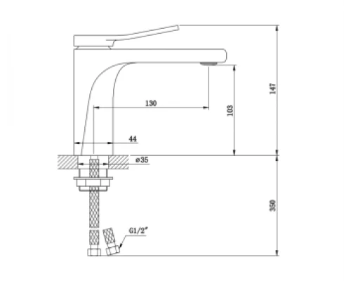 Смеситель для раковины Haiba HB10548-7 черный/хром
