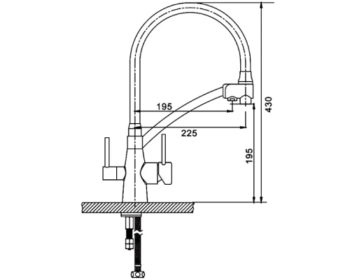 Смеситель для кухни со встроенным фильтром (краном) под питьевую воду Gappo G4398-16