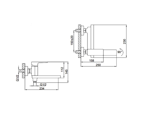 Смеситель для ванны FAOP A3209-6