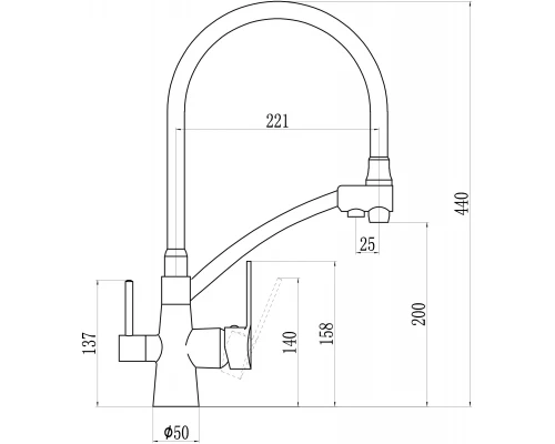 Смеситель для кухонной мойки с фильтром питьевой воды Savol S-L1805B-02