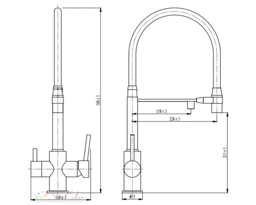 Смеситель для кухни под фильтр на магните Kern 2074 белый