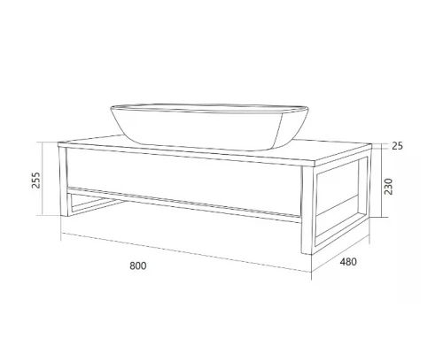 Тумба GRUNGE LOFT 80П 1в.я Бетон светлый