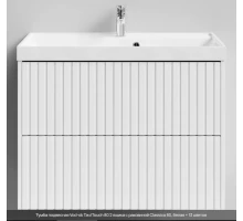 Тумба подвесная Vod-ok ТачTouch 80 2 ящика с раковиной Classica 80, белая 