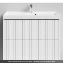 Тумба подвесная Vod-ok ТачTouch 80 2 ящика с раковиной Classica 80, белая 