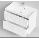 Тумба подвесная Vod-ok ТачTouch 80 2 ящика с раковиной Classica 80, белая