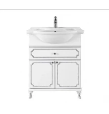 Тумба с раковиной Vod-ok Мариэль 75 см серебро