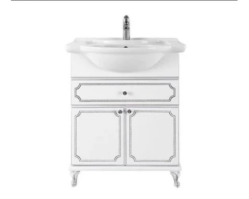 Тумба c раковиной Vod-ok Мариэль 75 см серебро