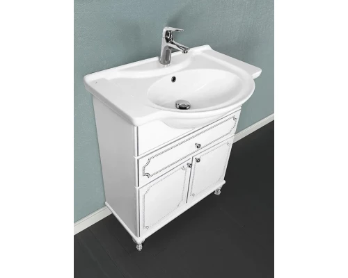 Тумба c раковиной Vod-ok Мариэль 75 см серебро