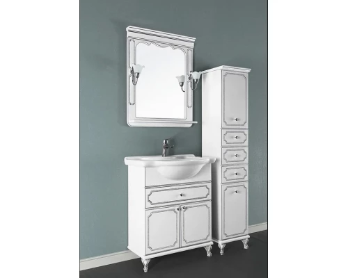 Тумба c раковиной Vod-ok Мариэль 75 см серебро