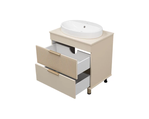 Тумба с раковиной Brevita Enfida 70 напольная, бежевая