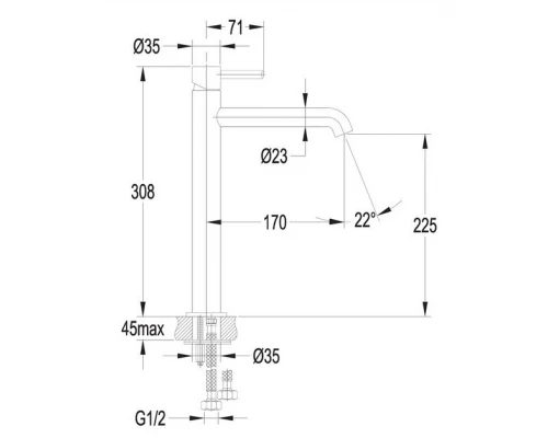 Смеситель для раковины OMNIRES Y Y1212NI никель