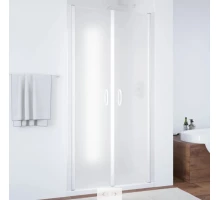 Душевая дверь в нишу Vegas Glass E2P 90 01 10 профиль белый, стекло сатин