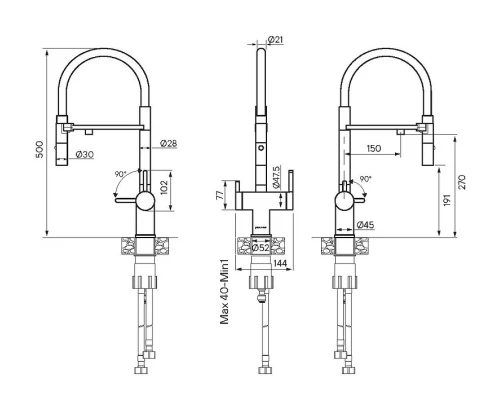 Смеситель для кухни Paulmark Gravity Gr213188-401 Антрацит