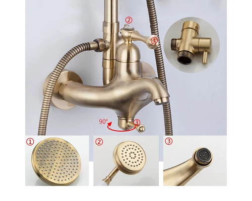 Душевая стойка FAOP A2405-4 цвет бронза