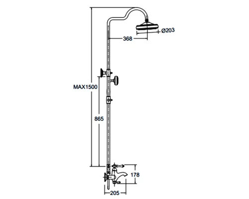 Душевая стойка FAOP A2405-4 цвет бронза