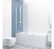 Шторка на ванну GUTEWETTER MÖLLE DE020P601 80x150 см, белый матовый, бесцветный