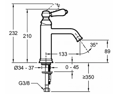 Смеситель для раковины Jacob Delafon Louise E24360-BL, черный матовый