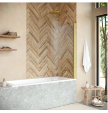 Шторки на ванну Vegas-Glass EV NOVO-760 профиль золото матовое, стекло прозрачное