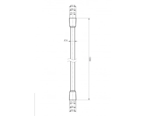 Душевой шланг ES.M Silverflex 150 см ES010512D, хром матовый