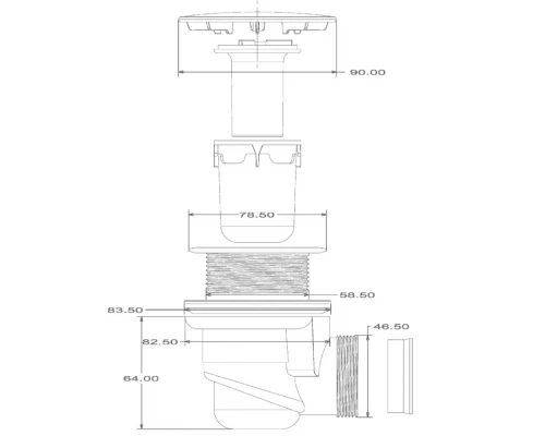 Сифон для душевого поддона ES.M  VA-13 D60 09064 с гидрозатвором