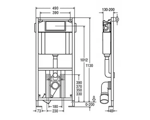 Инсталляция для подвесного унитаза Viega Eco Plus 606664