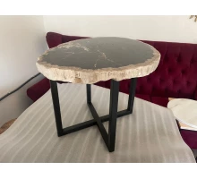 Столешница из окаменелое дерево ES.M Ancient-65см  с металлическими ножками