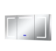 Зеркальный шкаф Art Decco Oceanic Charm AOC15080MC, 150 см, сенсорный, подсветка, часы, bluetooth-динамик, антизапотевание