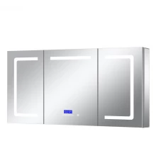 Зеркальный шкаф Art Decco Oceanic Charm AOC15080MC, 150 см, сенсорный, подсветка, часы, bluetooth-динамик, антизапотевание