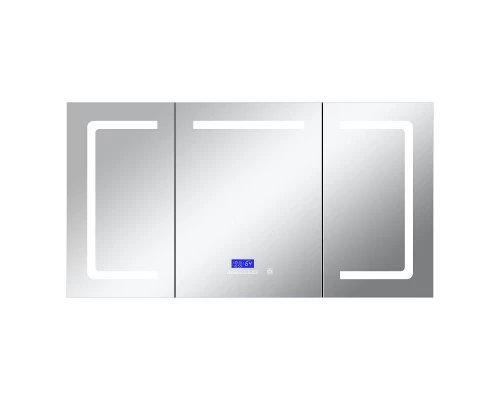 Зеркальный шкаф Art Decco Oceanic Charm AOC15080MC, 150 см, сенсорный, подсветка, часы, bluetooth-динамик, антизапотевание