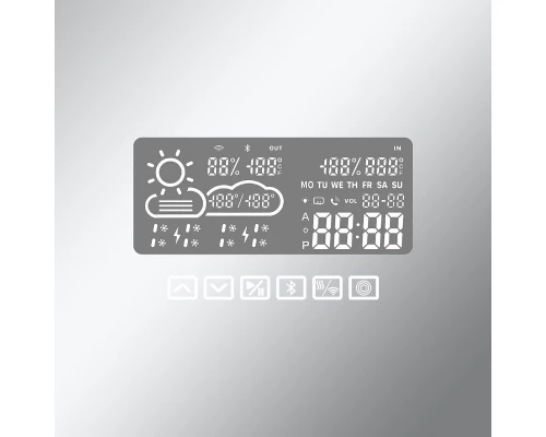 Зеркальный шкаф Art Decco Celestial Glow ACG07680MC, 70 см, сенсорный, подсветка, часы, bluetooth-динамик, антизапотевание