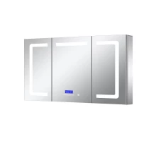 Зеркальный шкаф Art Decco Oceanic Charm AOC12080MC, 120 см, сенсорный, подсветка, часы, bluetooth-динамик, антизапотевание