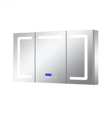 Зеркальный шкаф Art Decco Oceanic Charm AOC12080MC, 120 см, сенсорный, подсветка, часы, bluetooth-динамик, антизапотевание