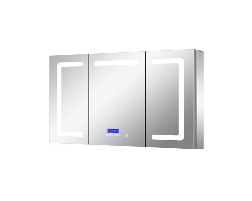 Зеркальный шкаф Art Decco Oceanic Charm AOC12080MC, 120 см, сенсорный, подсветка, часы, bluetooth-динамик, антизапотевание