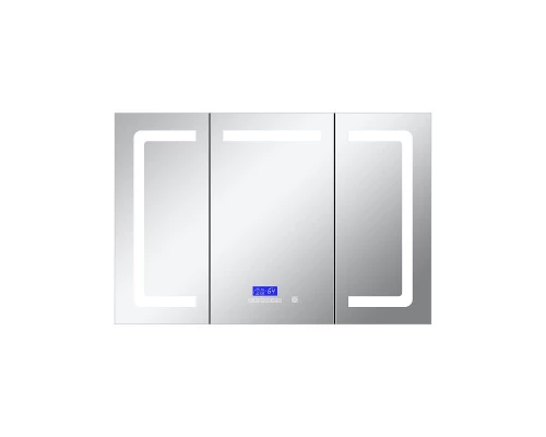 Зеркальный шкаф Art Decco Oceanic Charm AOC12080MC, 120 см, сенсорный, подсветка, часы, bluetooth-динамик, антизапотевание