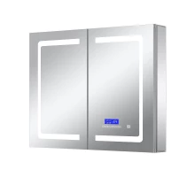 Зеркальный шкаф Art Decco Luminous Sphere ALS09090MC, 90 см, сенсорный, подсветка, часы, bluetooth-динамик, антизапотевание