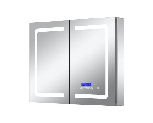 Зеркальный шкаф Art Decco Luminous Sphere ALS09090MC, 90 см, сенсорный, подсветка, часы, bluetooth-динамик, антизапотевание