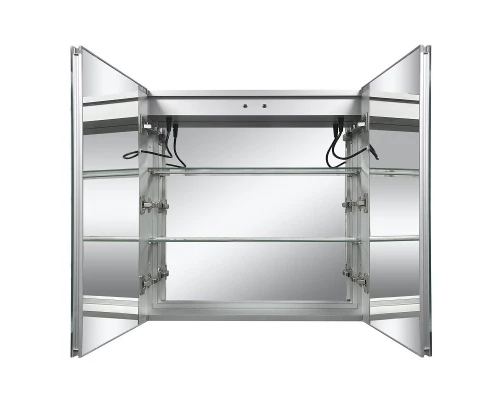 Зеркальный шкаф Art Decco Luminous Sphere ALS09090MC, 90 см, сенсорный, подсветка, часы, bluetooth-динамик, антизапотевание