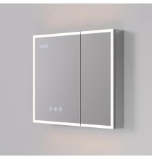 Зеркальный шкаф Art Decco Elysian Reflect AER08070MC, 80 см, сенсорный, подсветка, часы, bluetooth-динамик, антизапотевание, рама белая