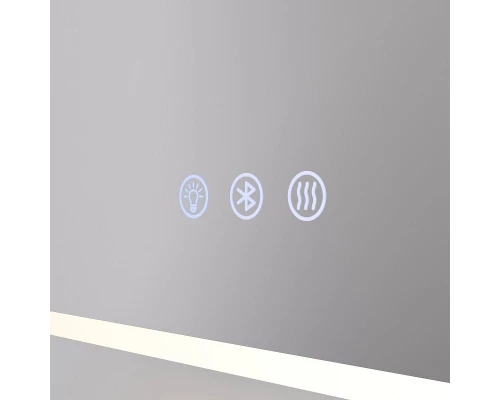 Зеркальный шкаф Art Decco Elysian Reflect AER08070MC, 80 см, сенсорный, подсветка, часы, bluetooth-динамик, антизапотевание, рама белая