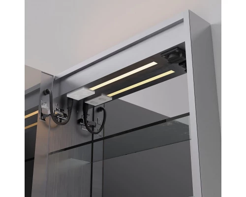 Зеркальный шкаф Art Decco Elysian Reflect AER06070MC, 60 см, сенсорный, подсветка, часы, bluetooth-динамик, антизапотевание, рама белая